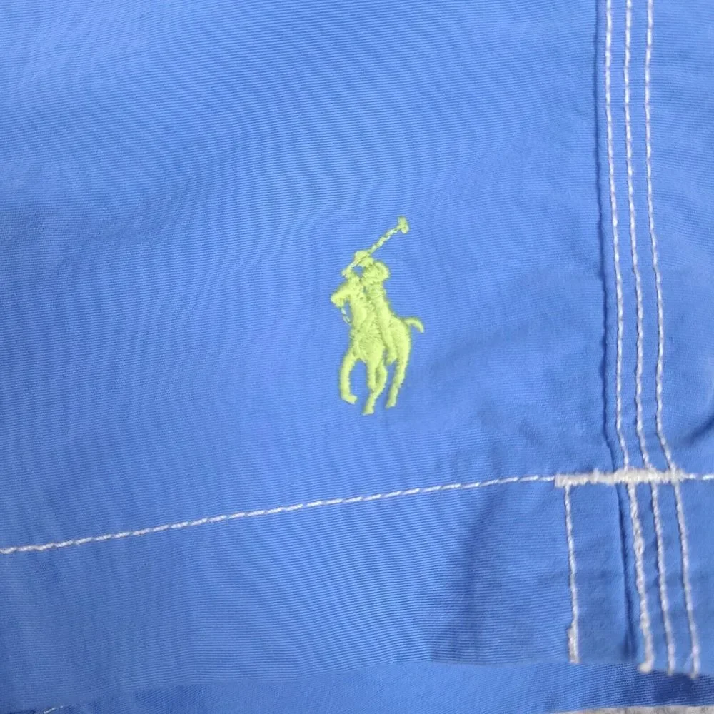 Vtg Polo Ralph Lauren Swim Trunks Shorts Mens Medium 32‎ Waist Blue Mesh Lined
